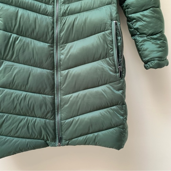Hobbs green padded coat jacket size uk 10 removable hood - Picture 5 of 15